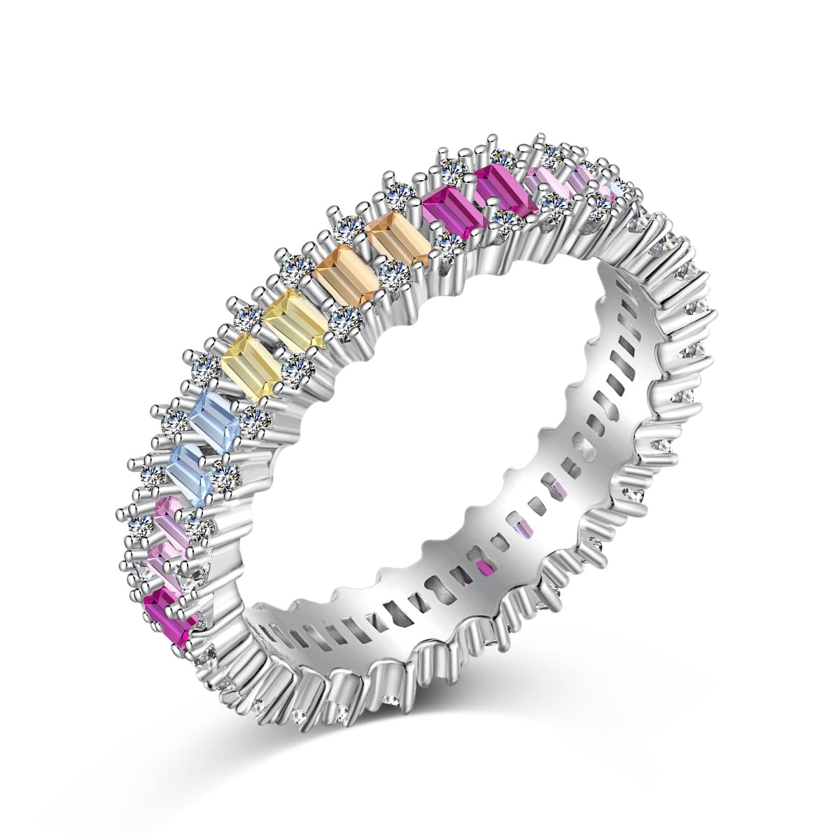 [Am jewelry]Splashy Ornate Emerald Cut Cocktail Ring