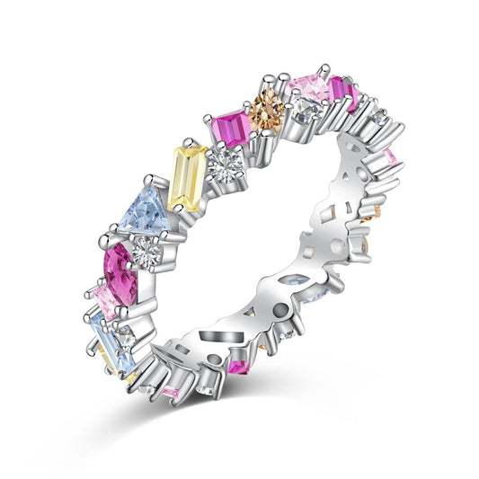 [Am jewelry]Dazzling Polychromatic Multi cut Daily Ring