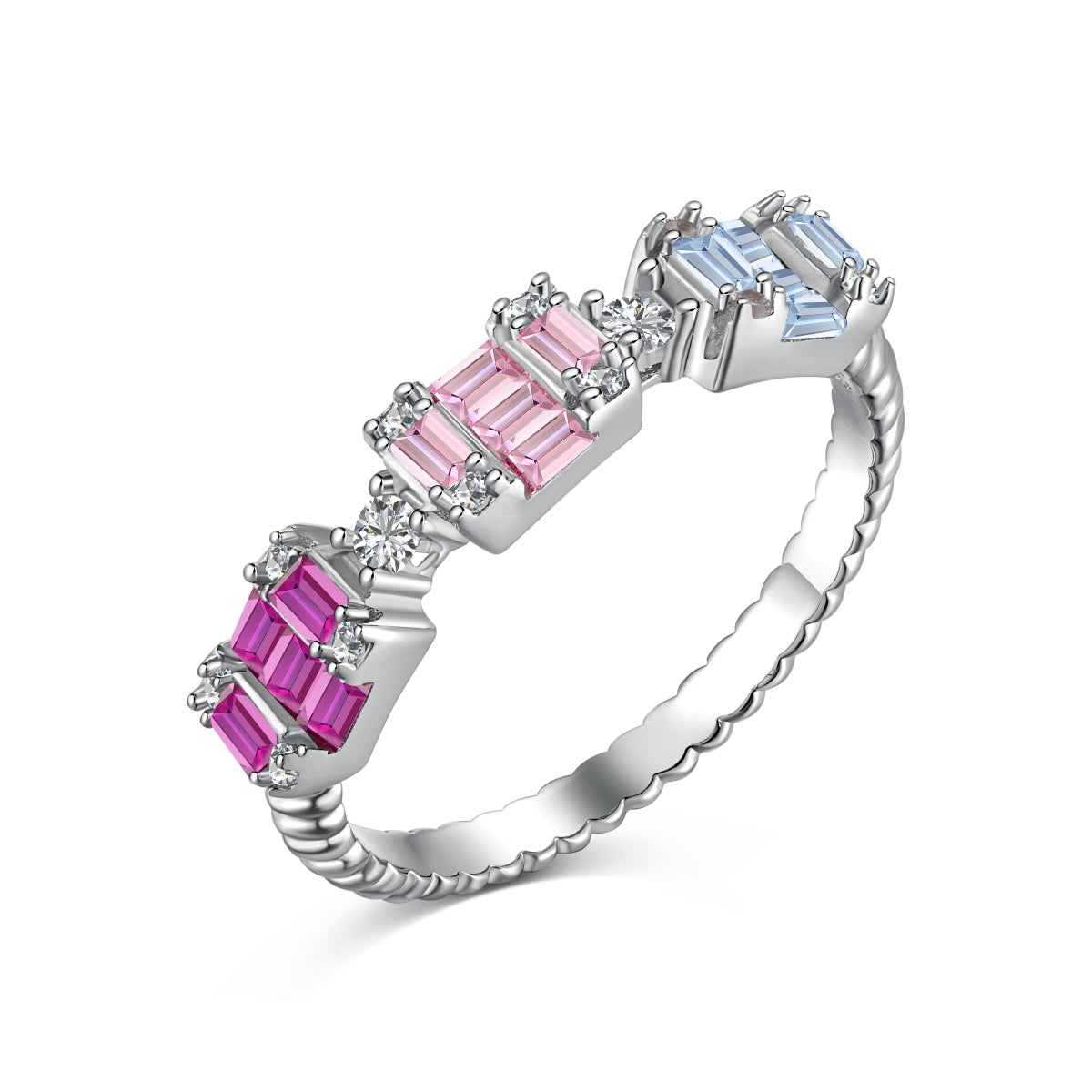 [Am jewelry]Unique Colorful Emerald Cut Party Ring