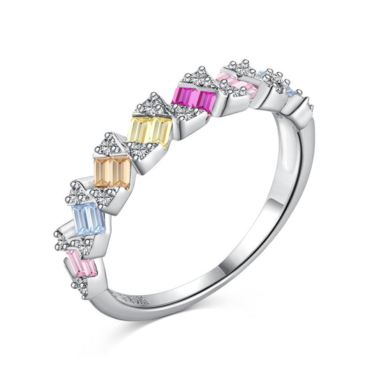 [Am jewelry]Delicate Vibrant Emerald Cut Daily Ring