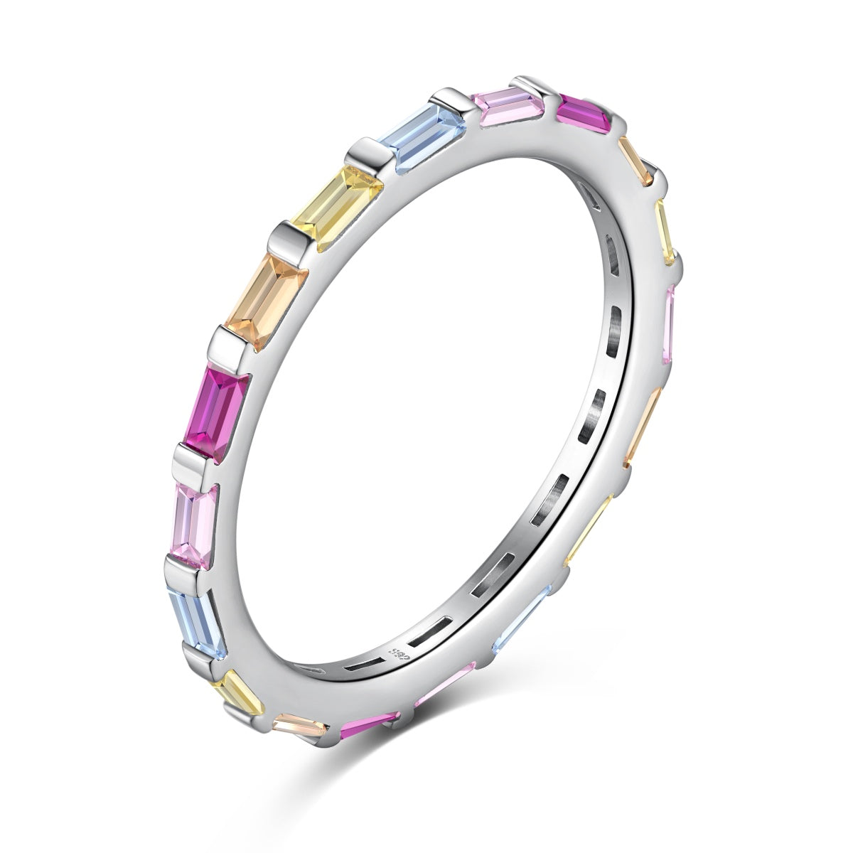 [Am jewelry]Exquisite Multicolored Emerald Cut Daily Ring