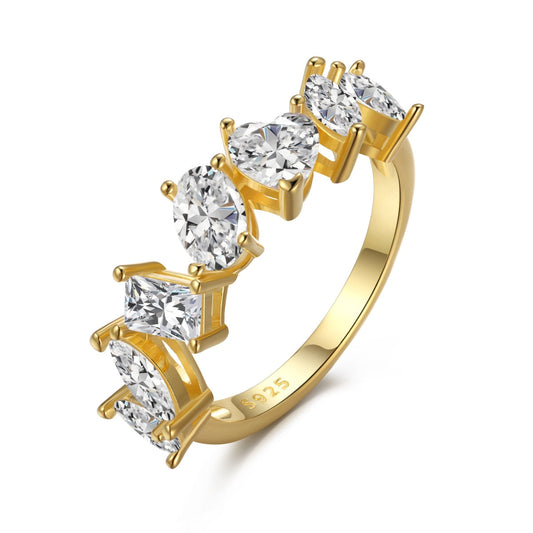 [Am jewelry]Delicate Multi Cut Ring