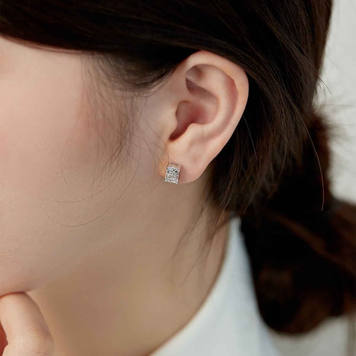 [Am jewelry]Radiant Luxurious Princess Cut Daily Earrings