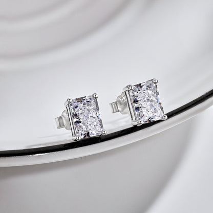 [Am jewelry]Radiant Luxurious Princess Cut Daily Earrings