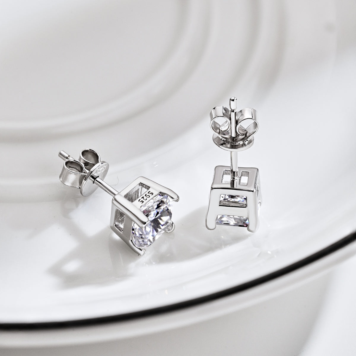 [Am jewelry]1.0 Carat Radiant Princess Cut Wedding Earrings