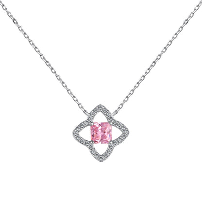 [Am jewelry]Exquisite Flower Shape Princess Cut Necklace
