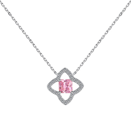 [Am jewelry]Exquisite Flower Shape Princess Cut Necklace
