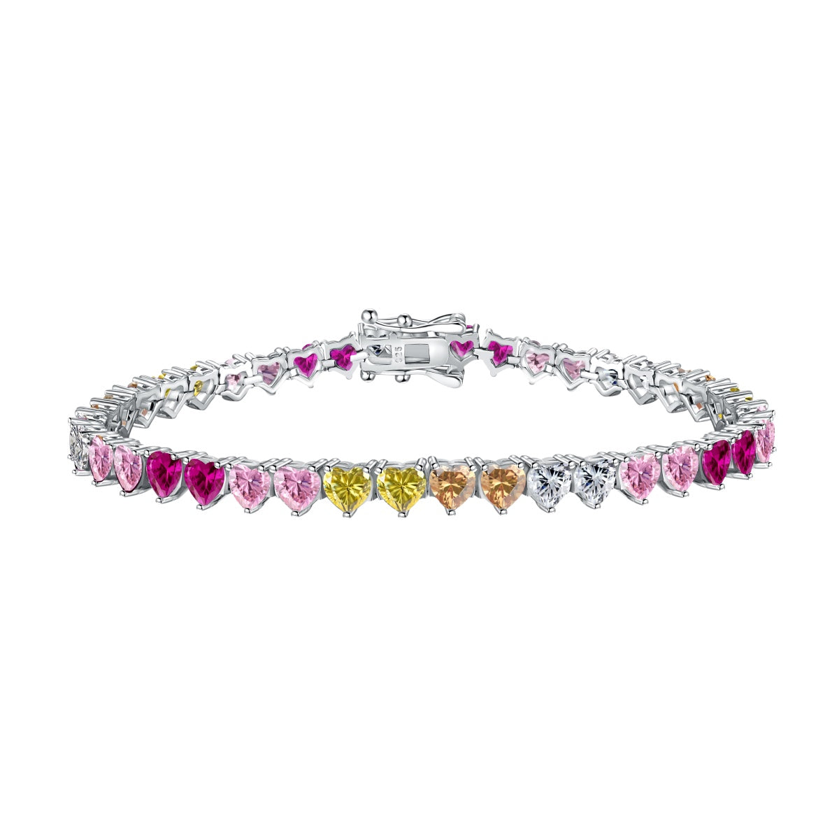 [Am jewelry]Luxurious Colorful Romantic Heart Shape Lover Bracelet
