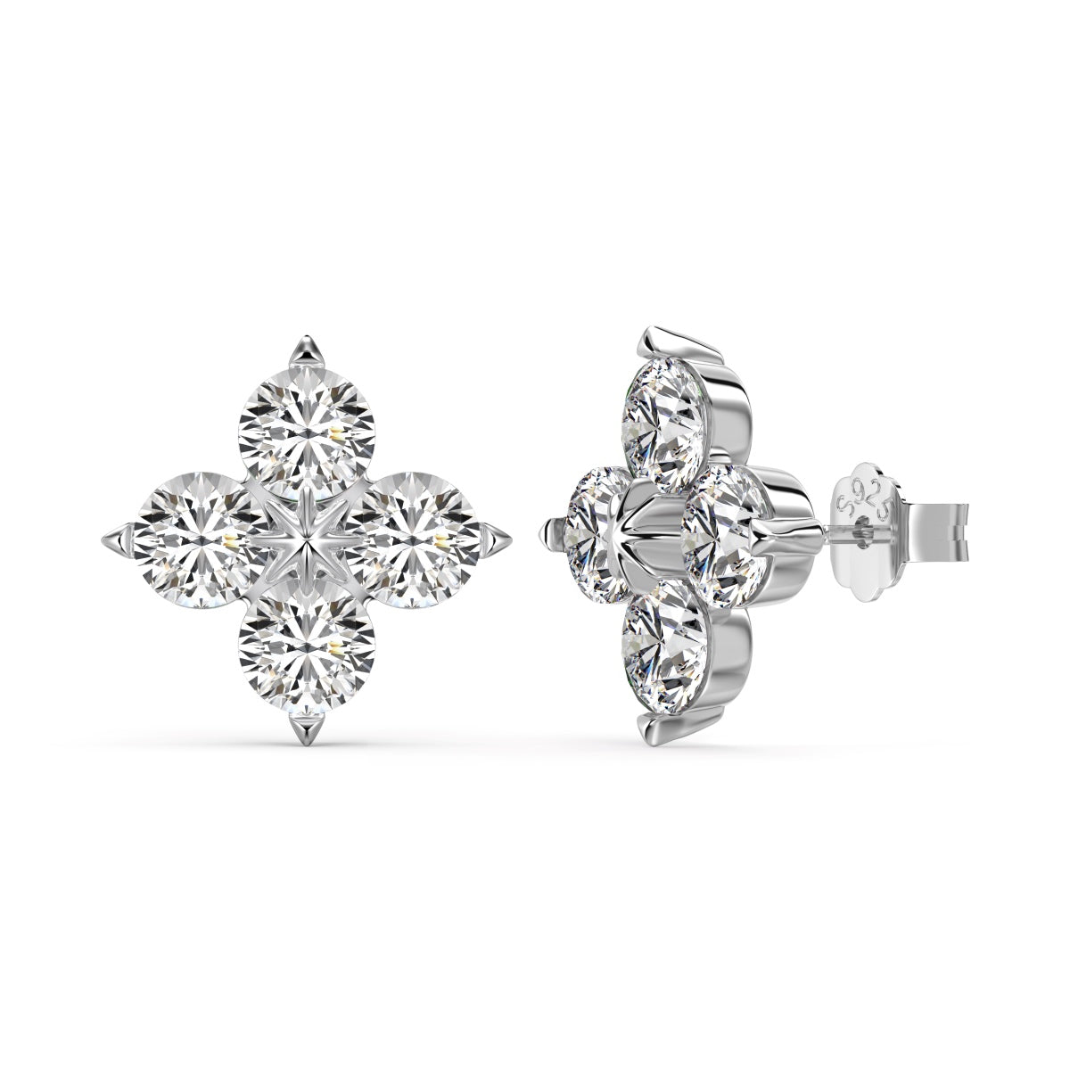 [Am jewelry]Four-Leaf Clover Eight-Pointed Star Earrings