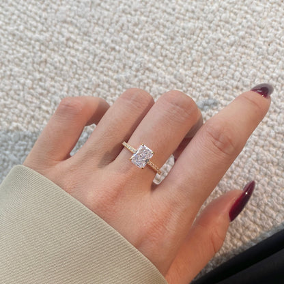 [Am jewelry]2.0 Carat Dazzling Sparkling Radiant Cut Party Ring