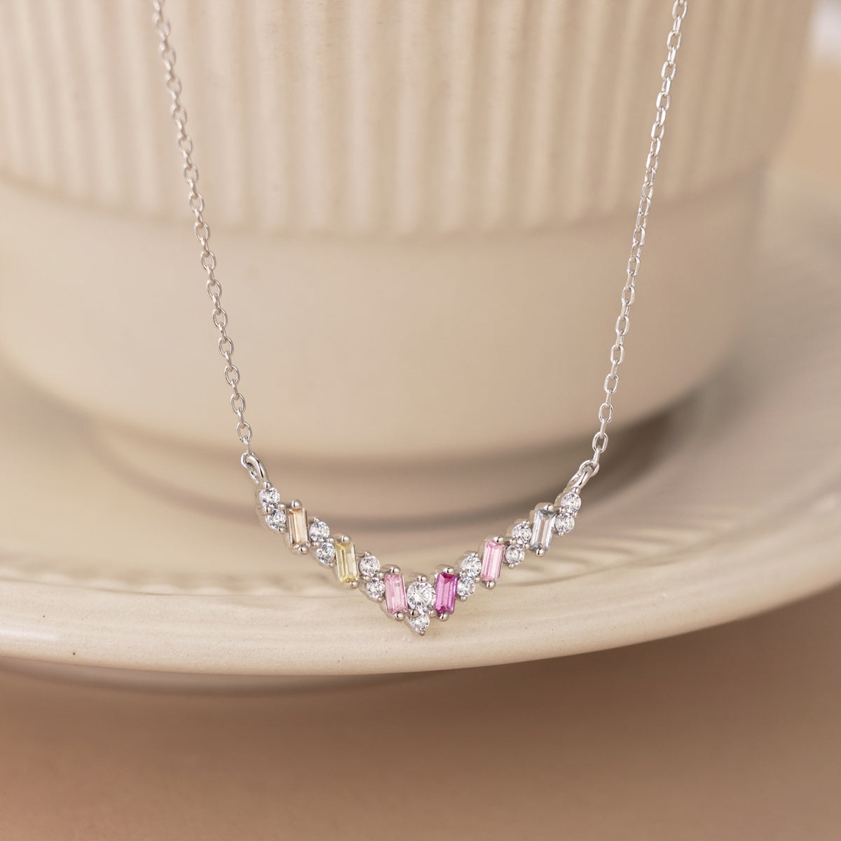[Am jewelry]Dazzling Rainbow Necklace