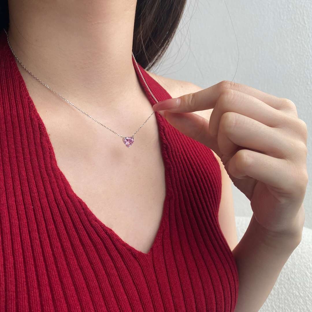 [Am jewelry]6.0 carat Radiant Heart Shape Necklace
