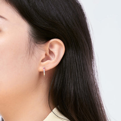 [Am jewelry]Radiant Colorful Round Cut Earrings