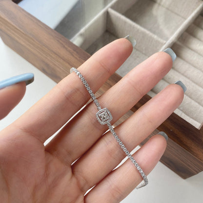 [Am jewelry]Luxurious Dazzling Square Shape Banquet Bracelet