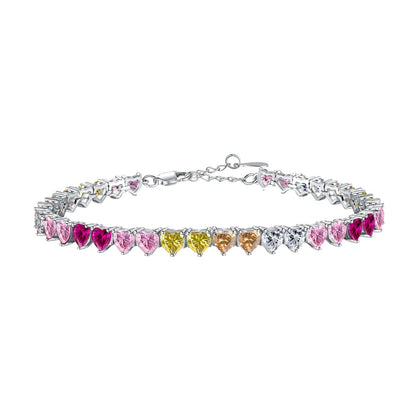 [Am jewelry]Luxurious Colorful Romantic Heart Shape Lover Bracelet