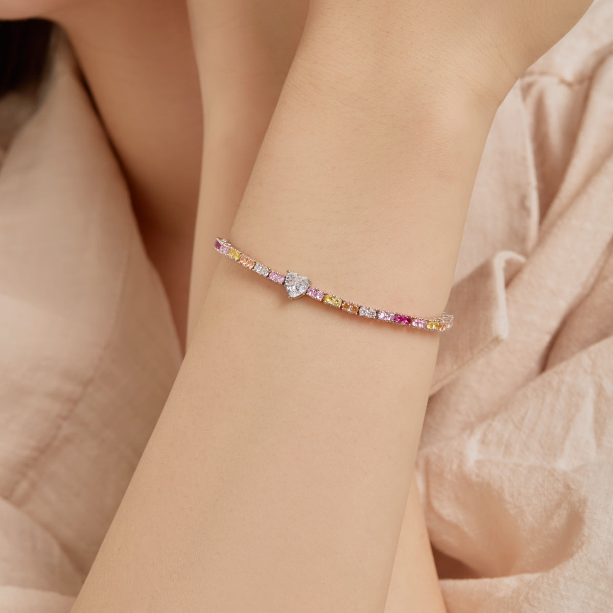 [Am jewelry]Delicate Romantic Heart Shape Lover Bracelet