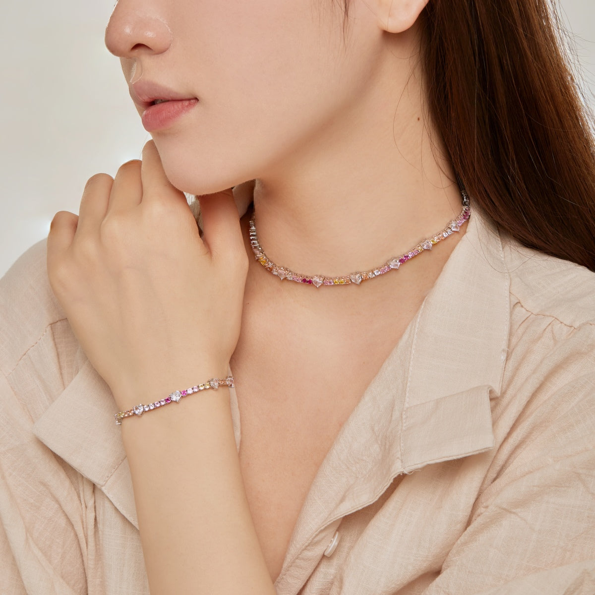 [Am jewelry]Delicate Romantic Heart Shape Lover Bracelet
