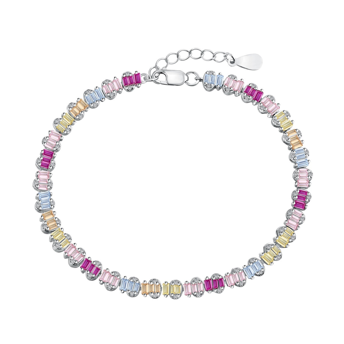 [Am jewelry]Delicate Colorful Emerald Cut Party Bracelet