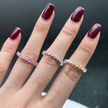 [Am jewelry]Sparkling Round Cut Tennis Ring