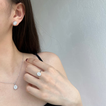 [Am jewelry]Delicate Radiant Oval Cut Daily Earrings