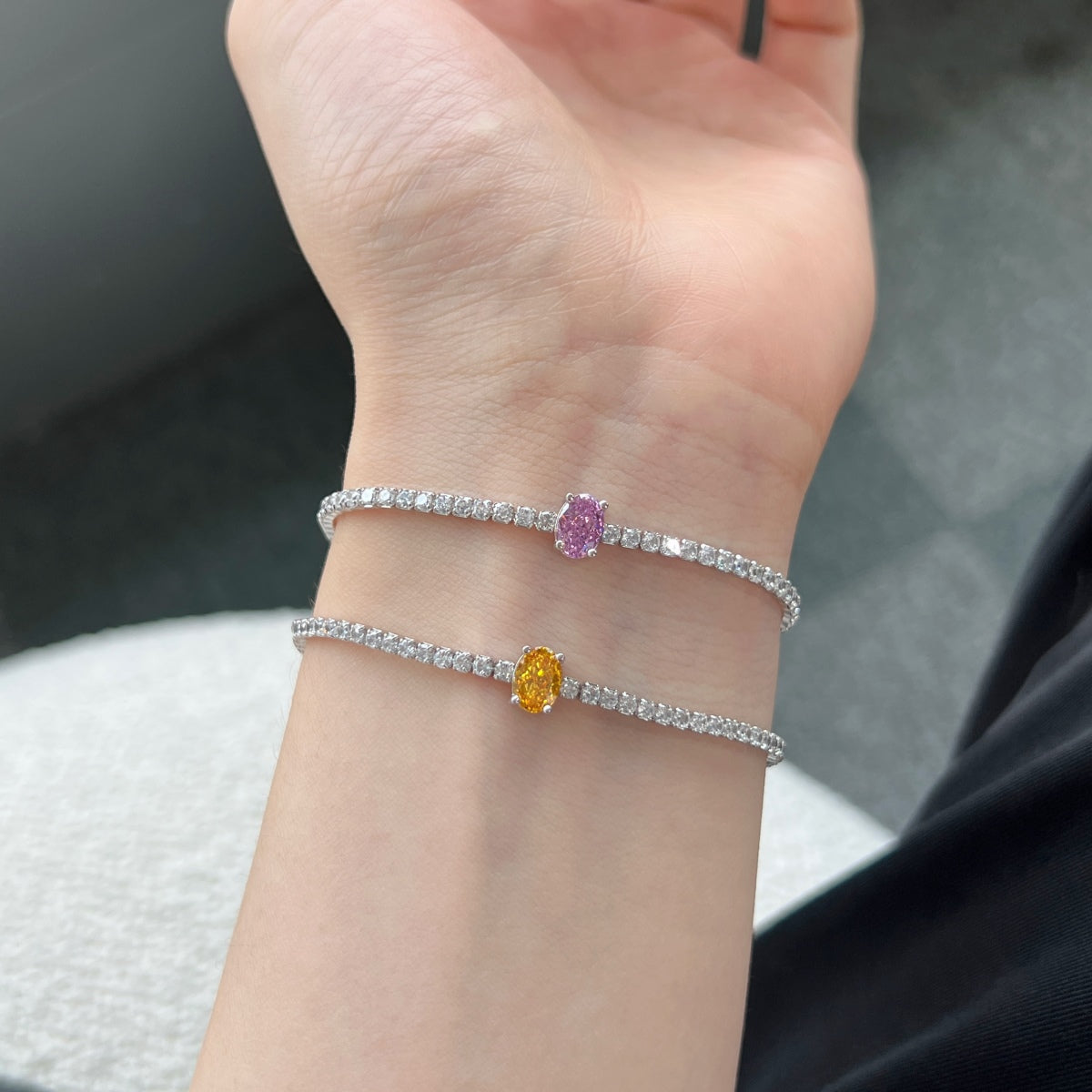 [Am jewelry]0.75 Carat Exquisite Oval Cut Daily Bracelet