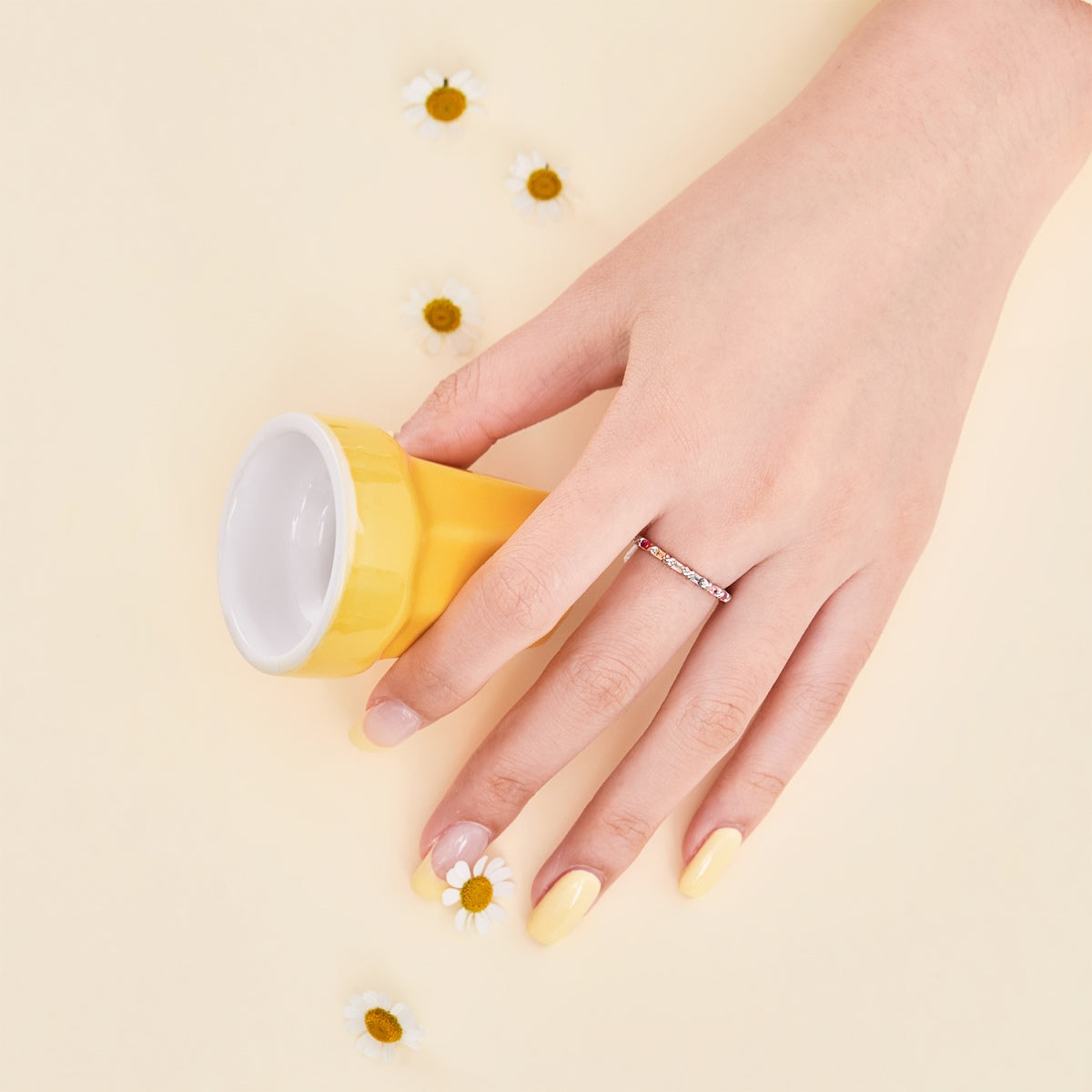 [Am jewelry]Charming Colorful Round Cut Daily Ring