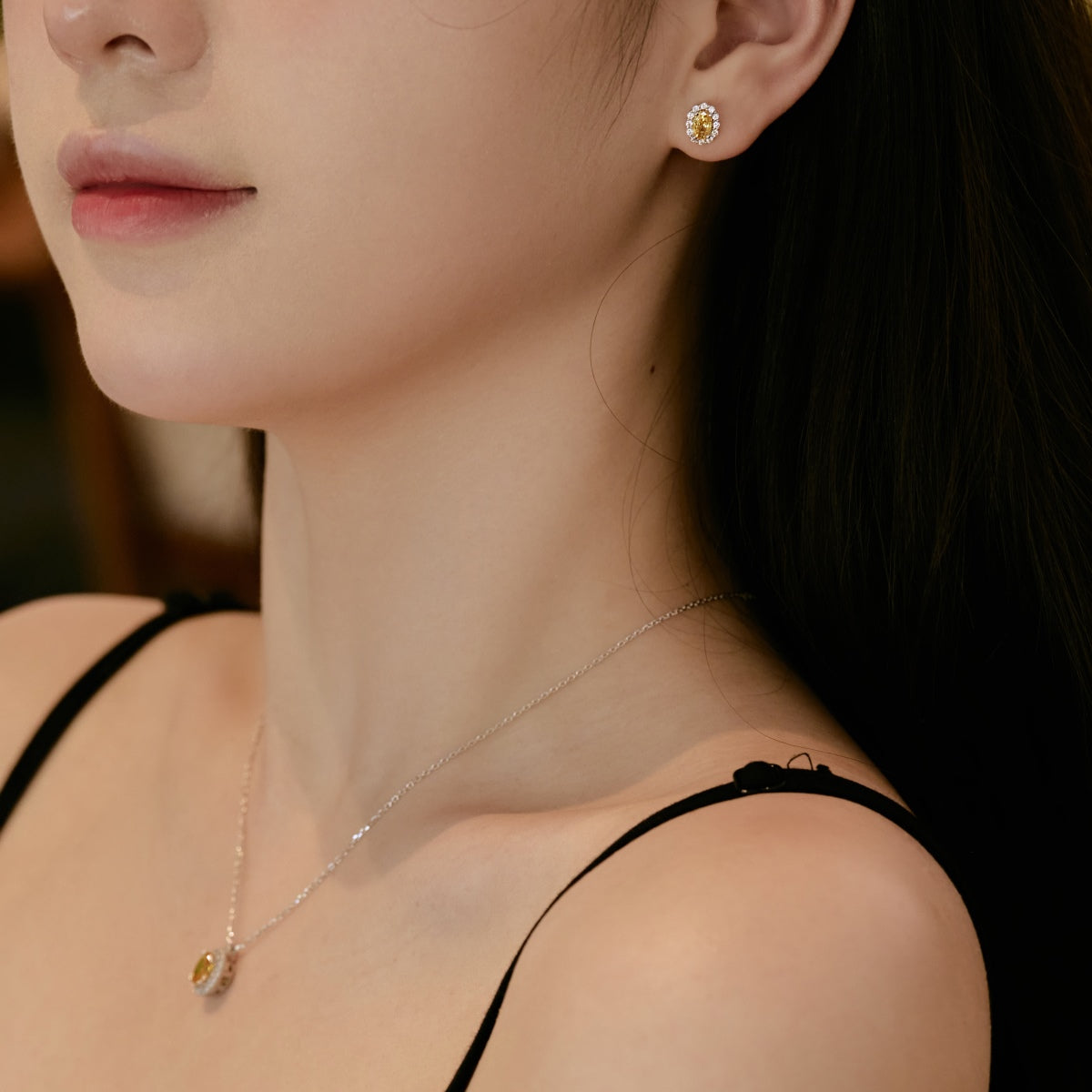 [Am jewelry]Delicate Unique Oval Cut Daily Earrings