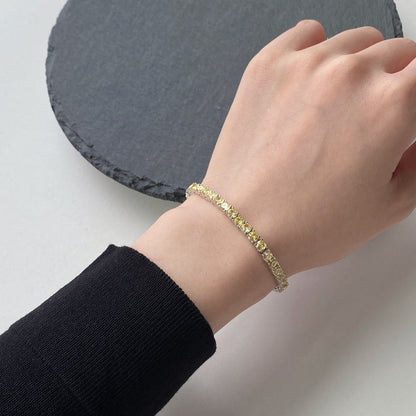 [Am jewelry]Ornate Dazzling Round Cut Tennis Bracelet