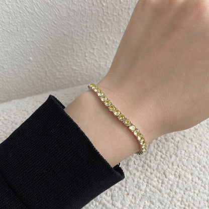 [Am jewelry]Ornate Dazzling Round Cut Tennis Bracelet