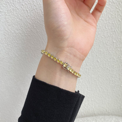 [Am jewelry]Ornate Dazzling Round Cut Tennis Bracelet