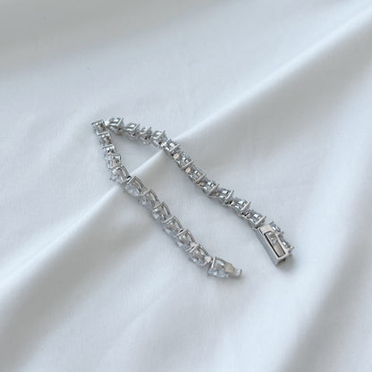 [Am jewelry]0.75 Carat Elegant Romantic Heart Shape Lover Bracelet