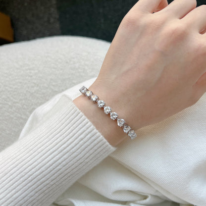 [Am jewelry]0.75 Carat Elegant Romantic Heart Shape Lover Bracelet