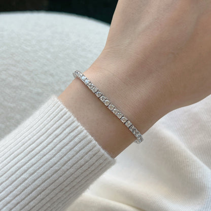 [Am jewelry]Dainty Charming Round Cut Tennis Bracelet