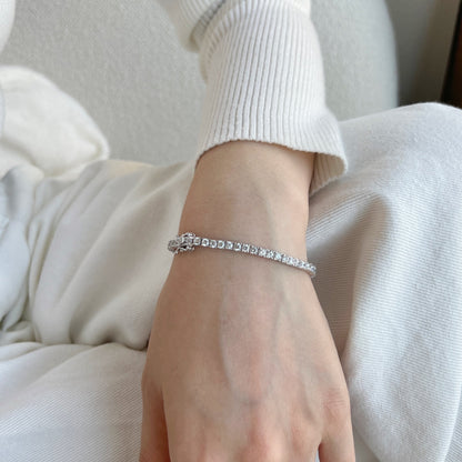 [Am jewelry]Dainty Charming Round Cut Tennis Bracelet