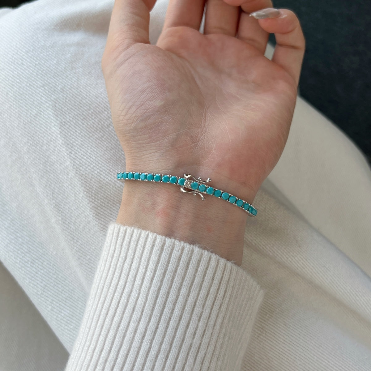[Am jewelry]Dainty Charming Round Cut Tennis Bracelet