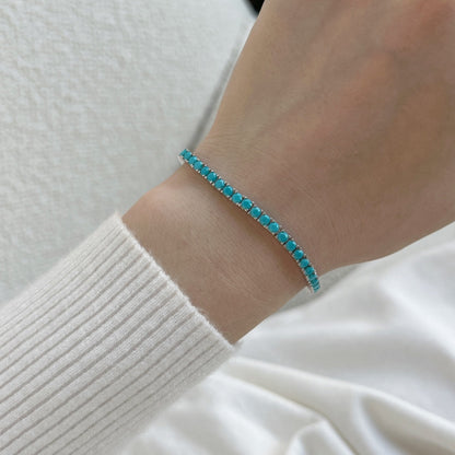 [Am jewelry]Dainty Charming Round Cut Tennis Bracelet