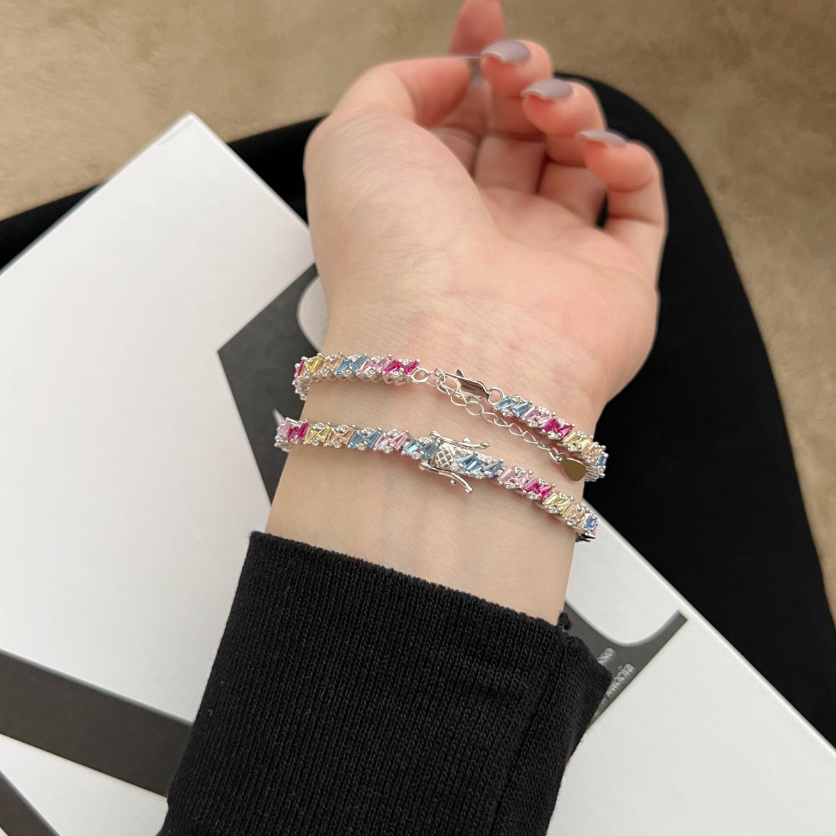 [Am jewelry]Ornate Sparkling Multi Cut Party Bracelet