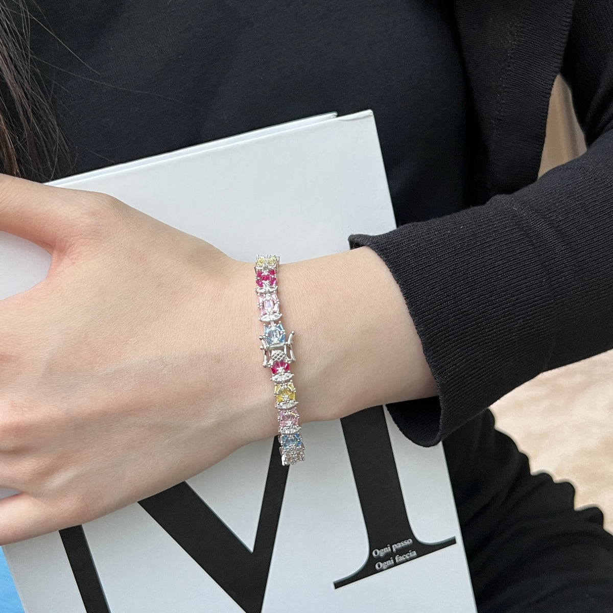 [Am jewelry]Delicate Colorful Multi Cut Party Bracelet