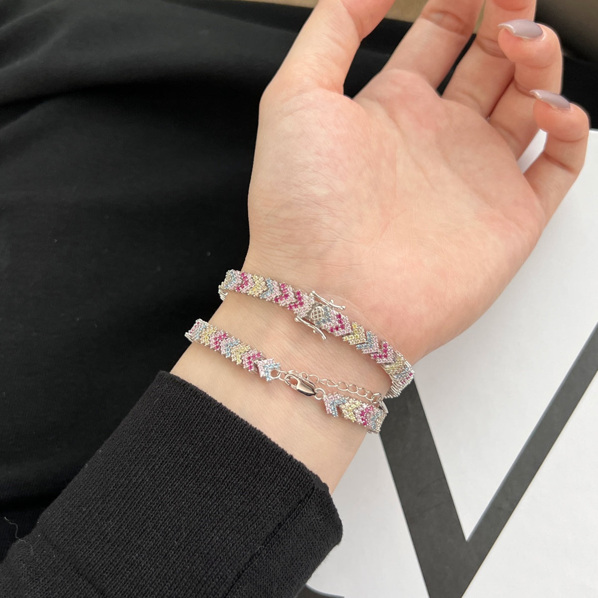 [Am jewelry]Ornate Sparkling Round Cut Party Bracelet