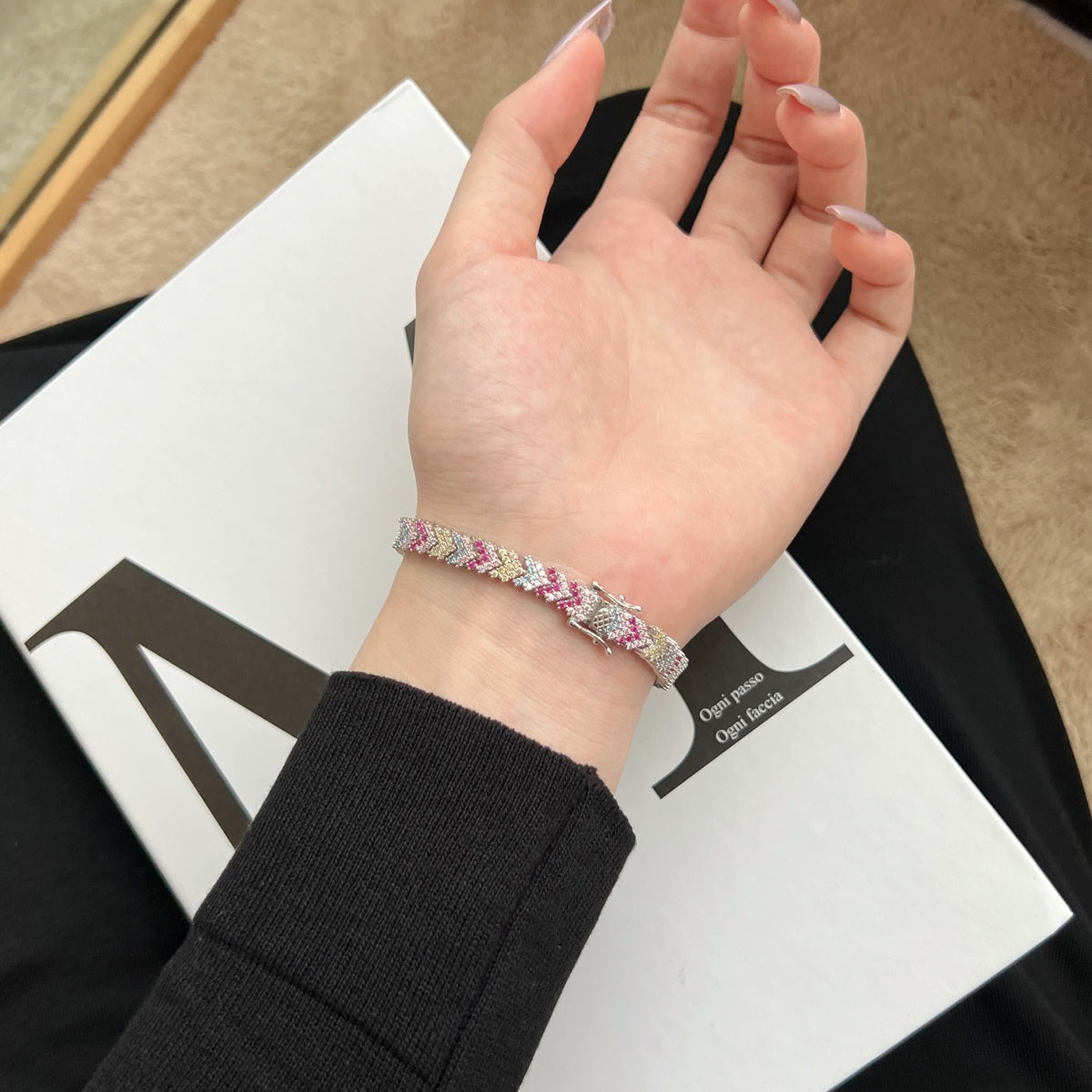 [Am jewelry]Ornate Sparkling Round Cut Party Bracelet
