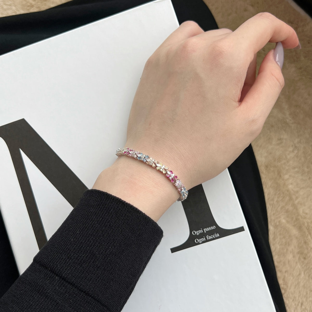 [Am jewelry]Radiant Colorful Emerald Cut Party Bracelet
