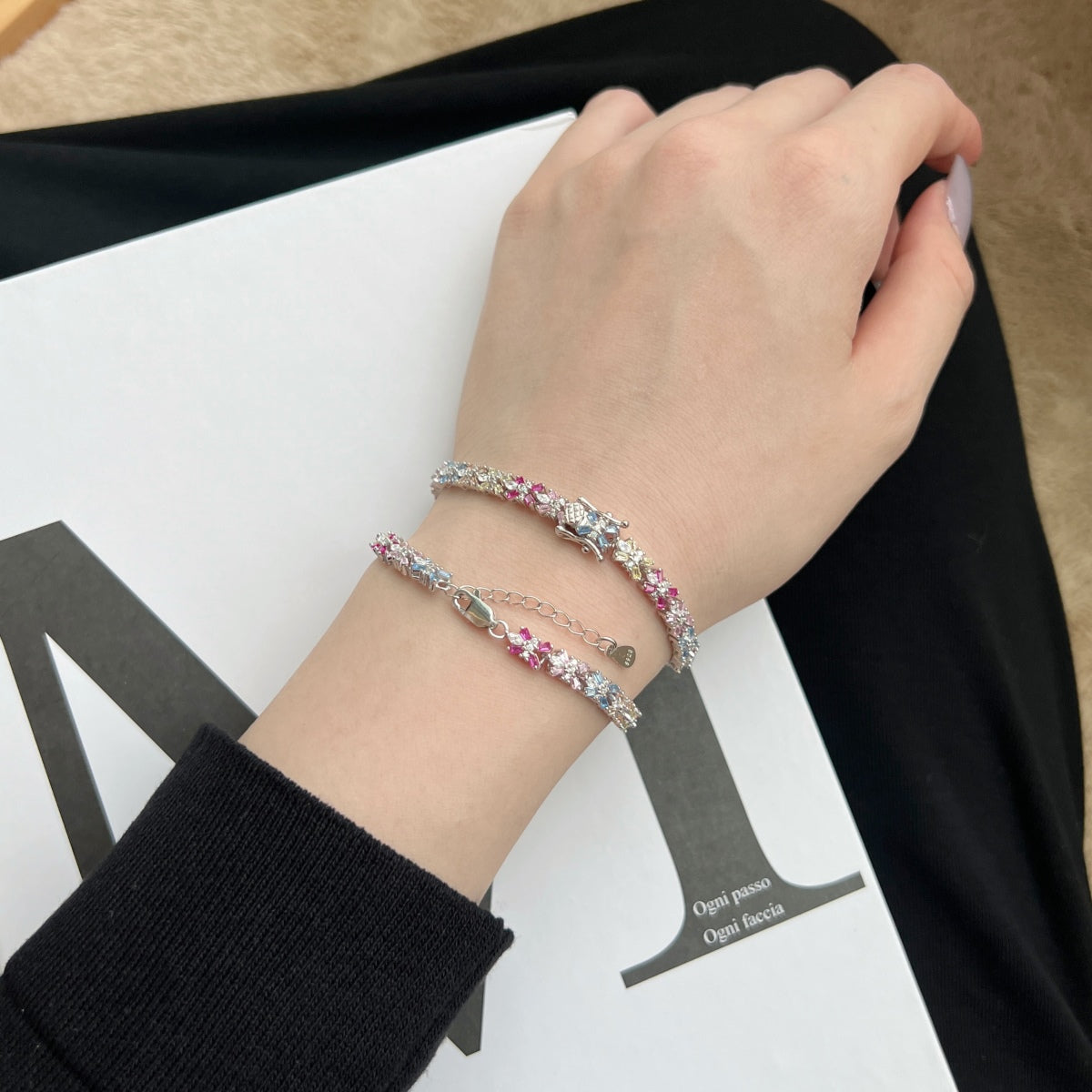 [Am jewelry]Radiant Colorful Emerald Cut Party Bracelet
