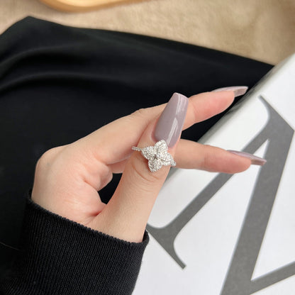 [Am jewelry]Luxurious Colorful Flower Shape Banquet Ring