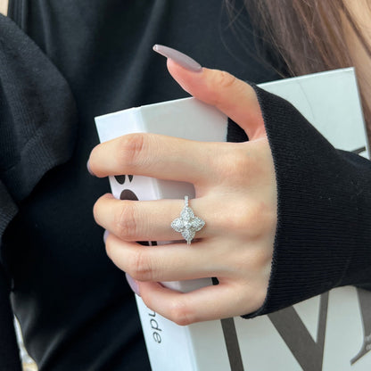 [Am jewelry]Luxurious Colorful Flower Shape Banquet Ring