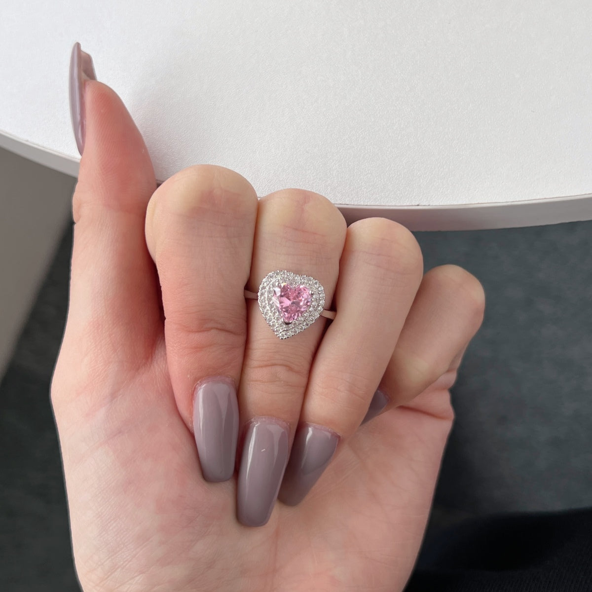 [Am jewelry]Delicate Ebullient Heart Shape Wedding Ring