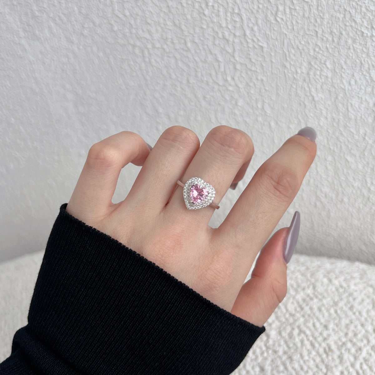 [Am jewelry]Delicate Ebullient Heart Shape Wedding Ring