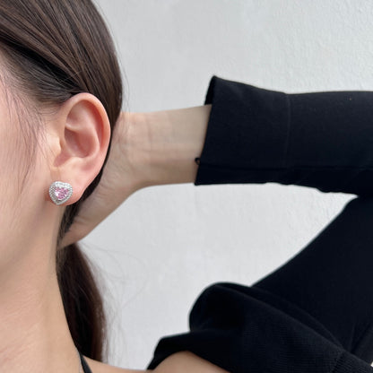 [Am jewelry]Dazzling Heart Shape Lover Earrings