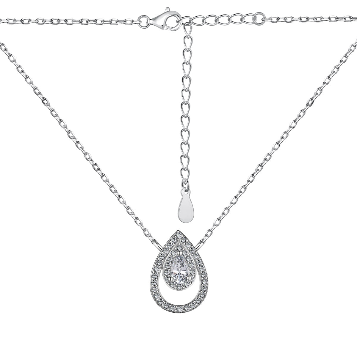 [Am jewelry]Sparkling Pear Cut Necklace