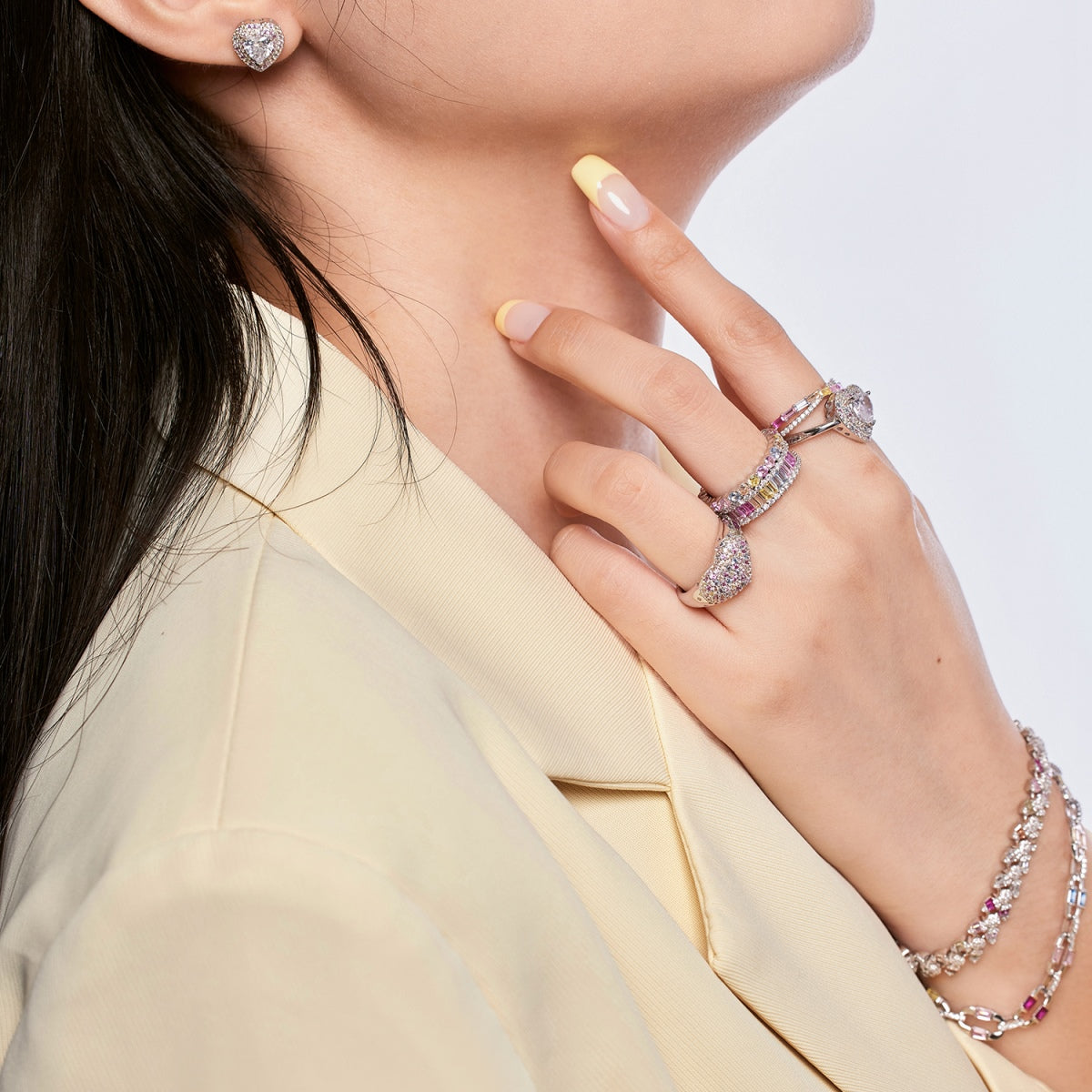 [Am jewelry]Delicate Ebullient Heart Shape Wedding Ring