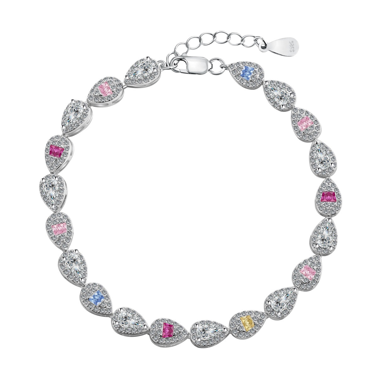 [Am jewelry]0.25 Carat Radiant Water Drop Shape Daily Bracelet